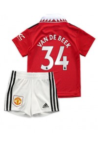 Manchester United Donny van de Beek #34 Babytruitje Thuis tenue Kind 2022-23 Korte Mouw (+ Korte broeken)
